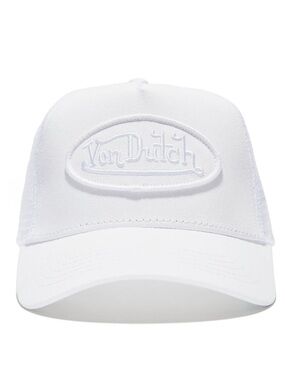 Von Dutch All-White Logo Trucker Hat